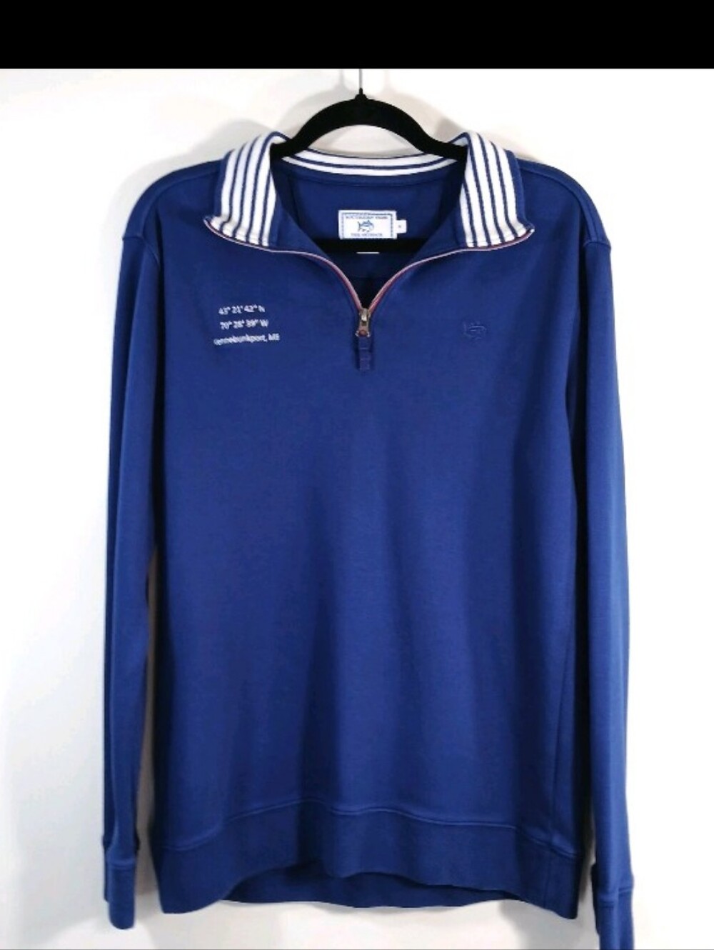 Southern Tide Skipjack 1/4 Zip Sweatshirt Men Blue Beach Coordinates